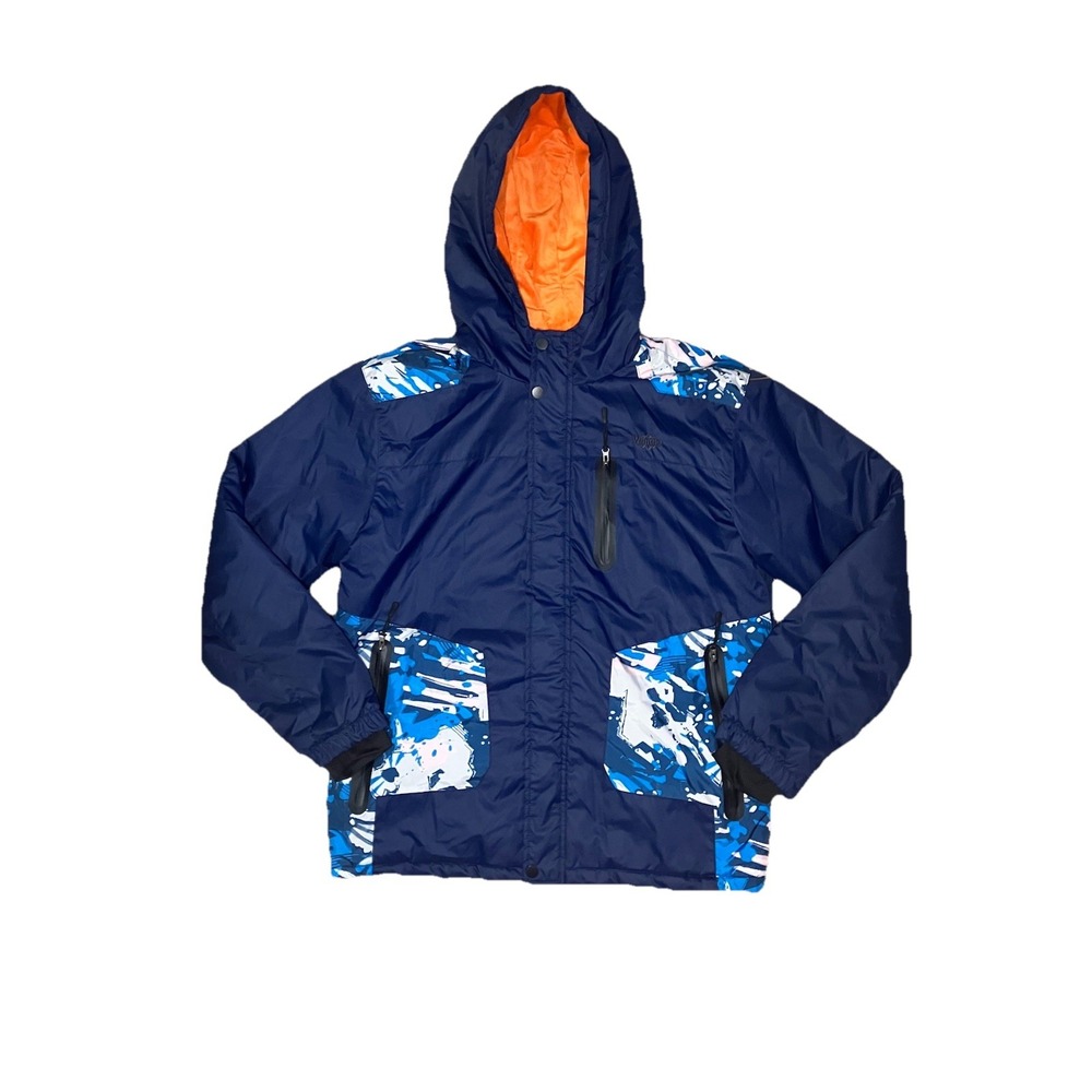Wantdo Kids Blue Graphic‎ Waterproof Ski Coat Sz 14/16